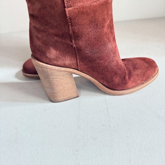 UGG Tall Suede Block Heel Winter Boots 6 - Picture 8 of 9